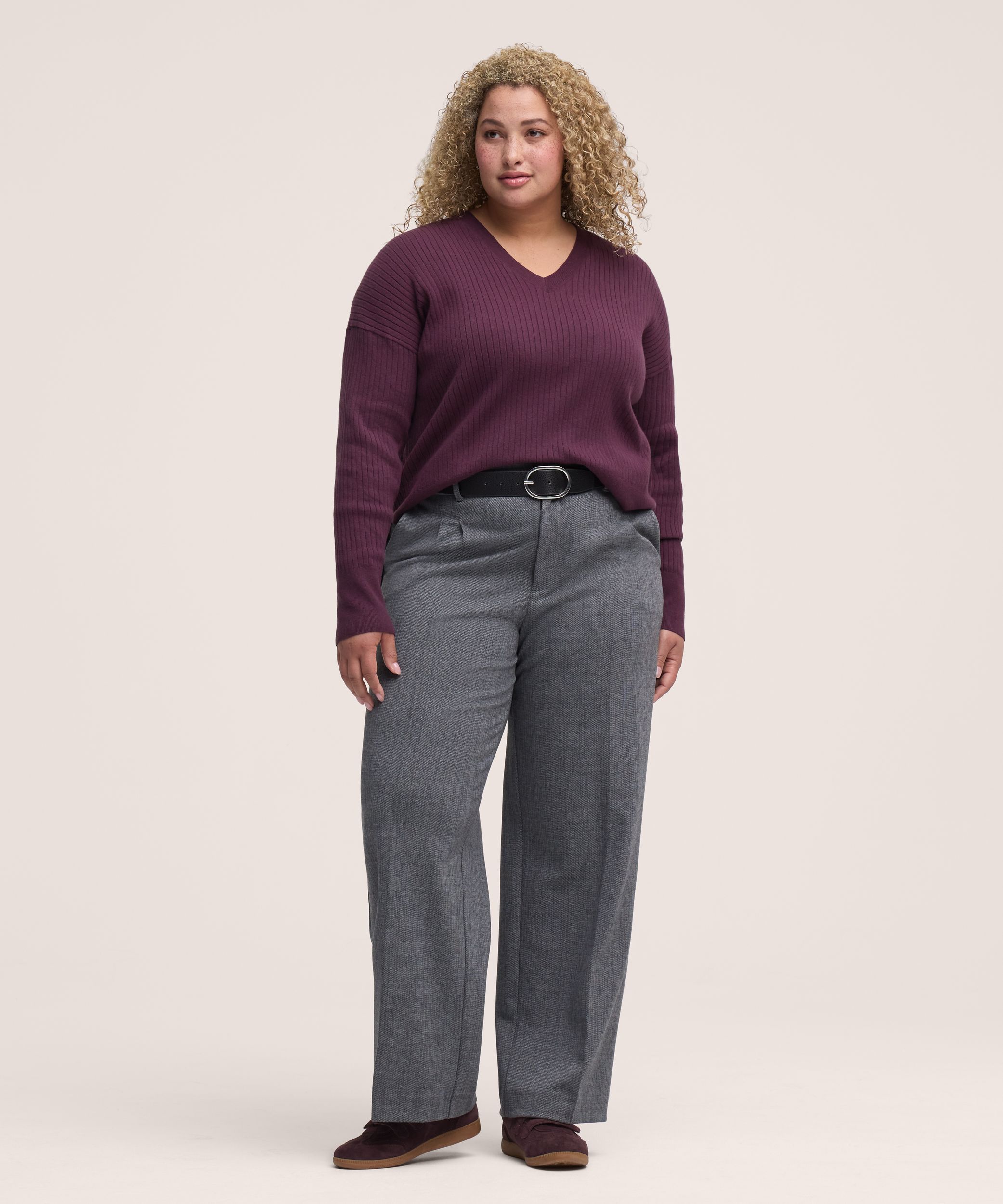 Denver Hayes Women's Everyday Cotton Drop Stitch Crew Sweater