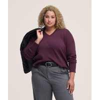 Denver Hayes Women's Everyday Cotton Drop Stitch Crew Sweater