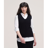 Denver Hayes Women's V-Neck Double Knit Sweater Vest Front_Flat