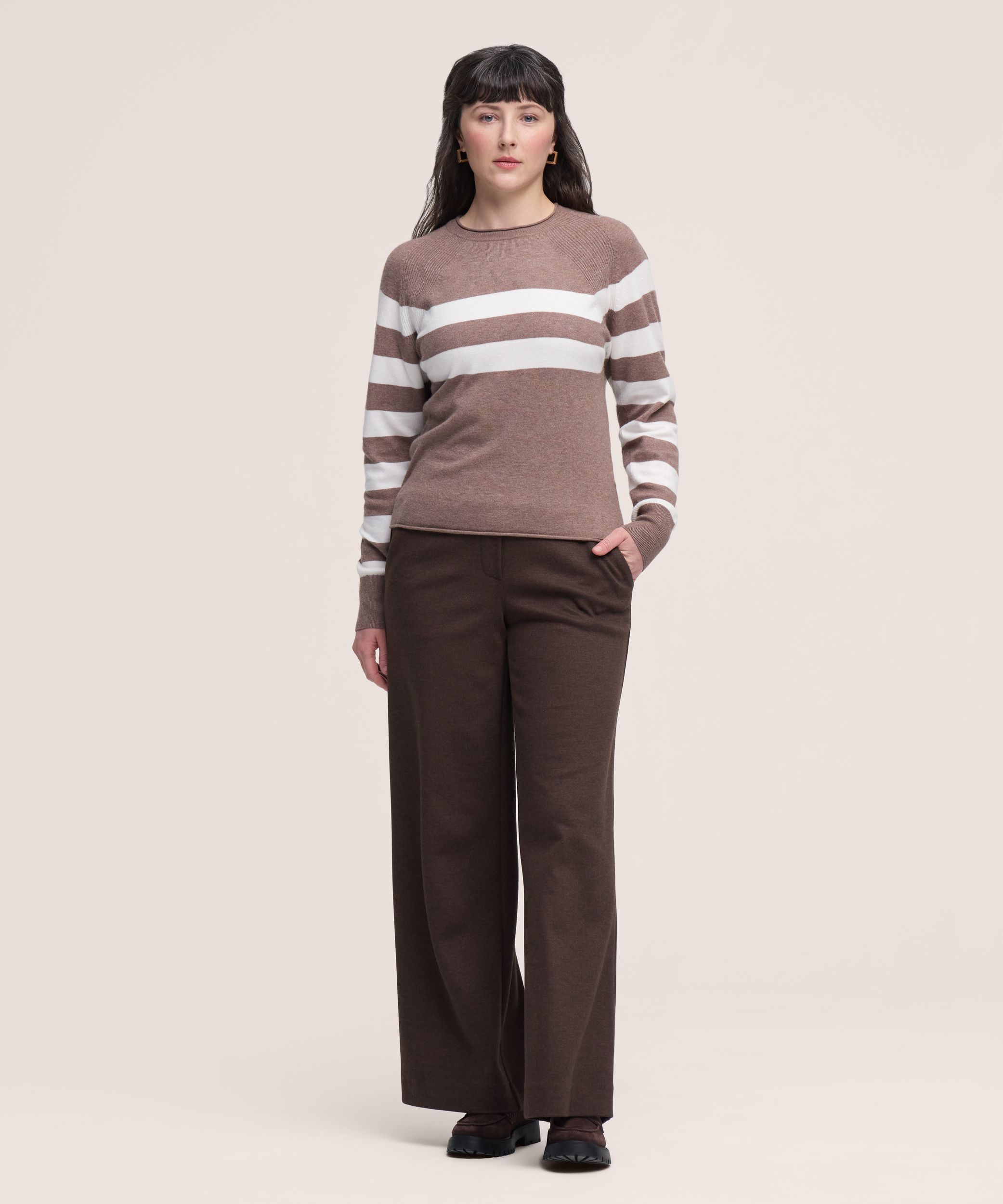 Denver Hayes Women's Long Sleeve Roll Crewneck Sweater