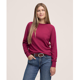 Denver Hayes Women's Long Sleeve Roll Crewneck Sweater Front_Flat