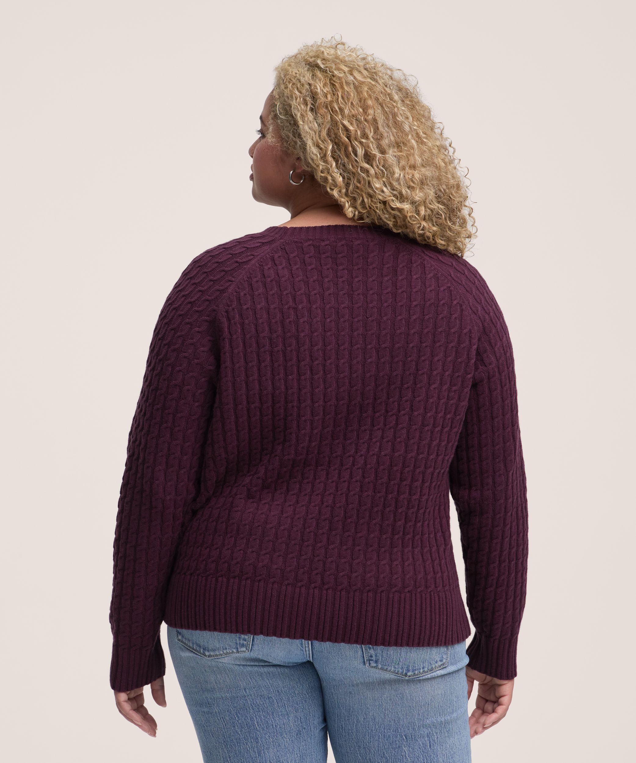 Denver Hayes Women's Long Sleeve Micro Cable Crewneck Sweater