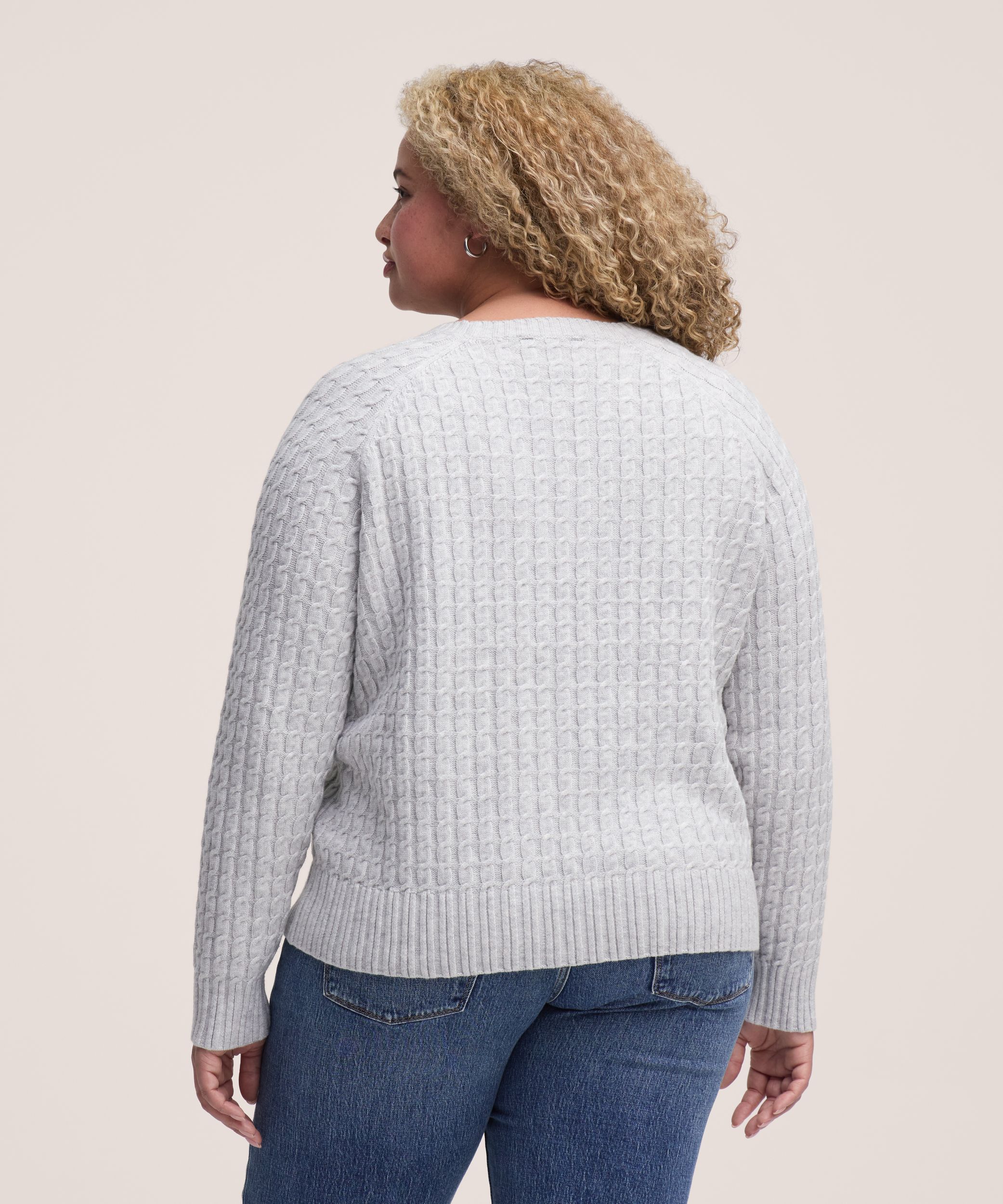 Denver Hayes Women's Long Sleeve Micro Cable Crewneck Sweater