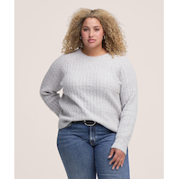 Denver Hayes Women's Long Sleeve Micro Cable Crewneck Sweater