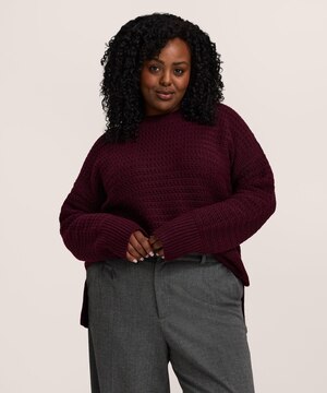 Denver Hayes Women's Mixed Stitch Crewneck Pullover Sweater