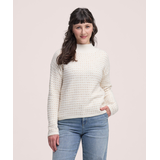 Denver Hayes Women's Birdseye Novelty Stitch Crew neck Sweater Front_Angled_Right