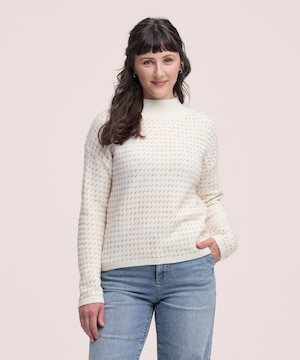 Denver Hayes Women's Birdseye Novelty Stitch Crew neck Sweater
