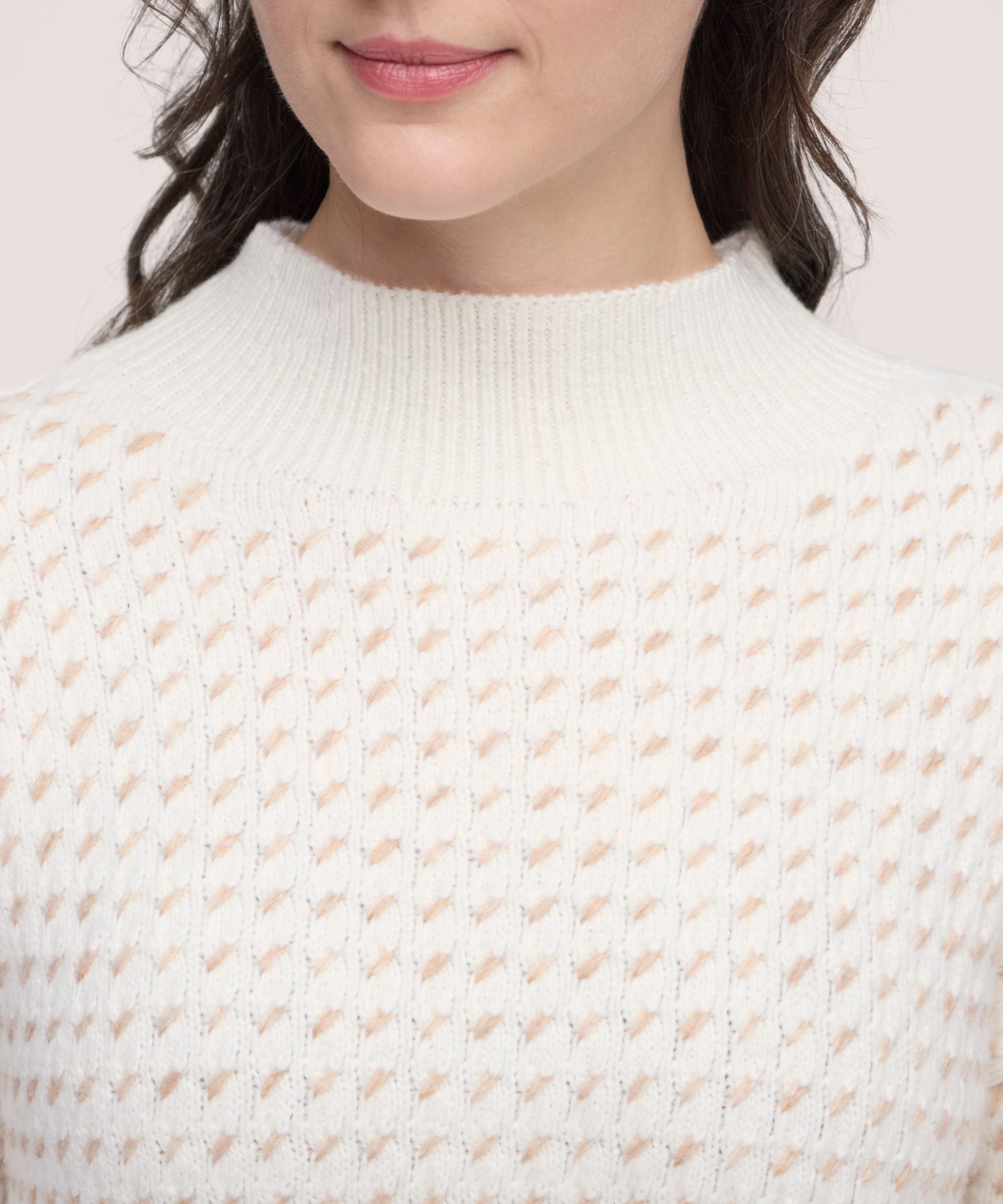 Denver Hayes Women's Birdseye Novelty Stitch Crew neck Sweater