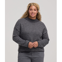 Denver Hayes Women's Birdseye Novelty Stitch Crew neck Sweater
