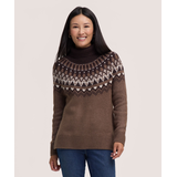 Chandail à motif jacquard et col roulé pour femmes, Heritage, WindRiver Front_Flat