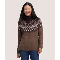 Chandail à motif jacquard et col roulé pour femmes, Heritage, WindRiver