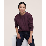 WindRiver Women's Cable Crewneck Sweater Front_Flat