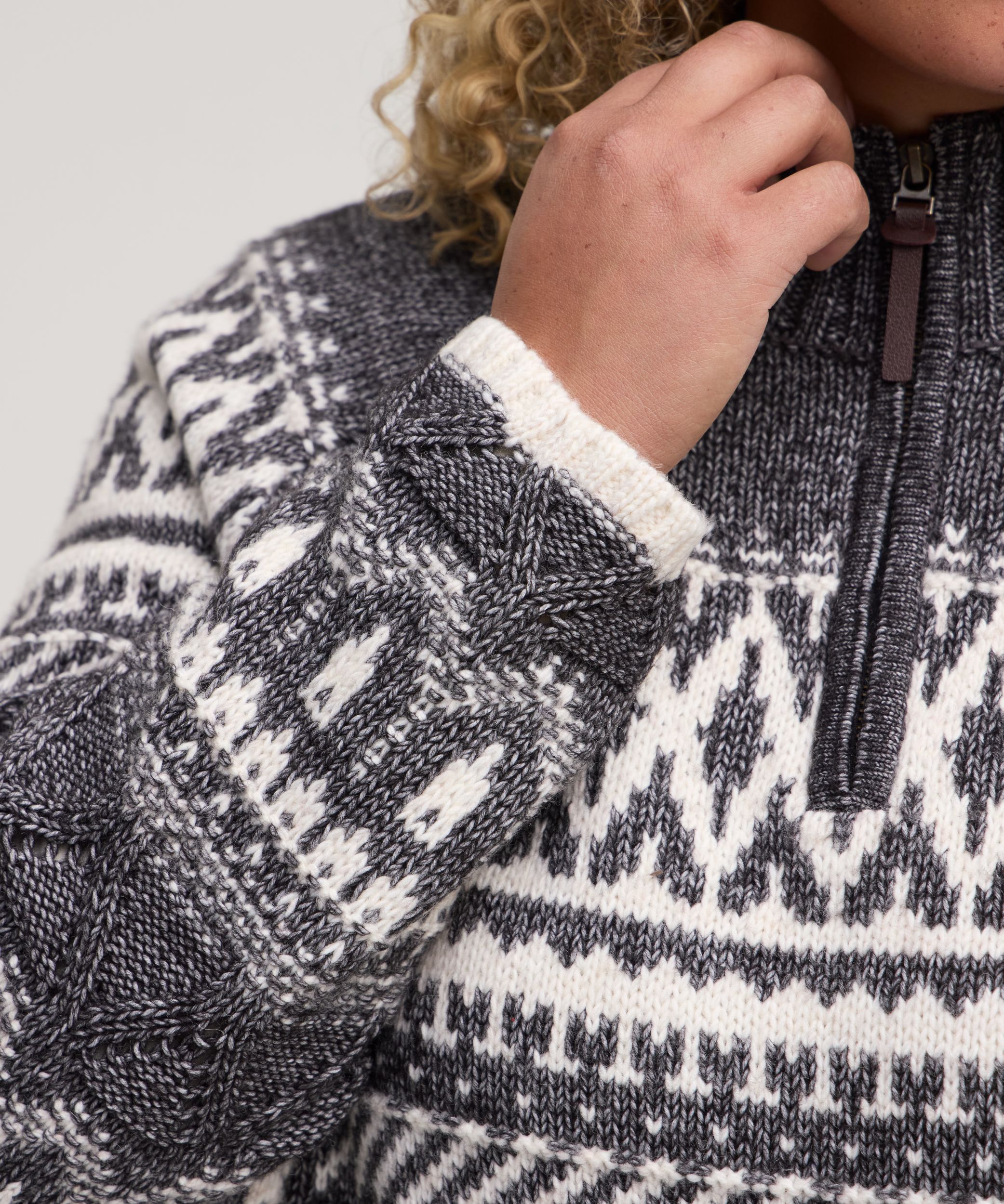 WindRiver Women's 1/4 Zip Pattern Sweater