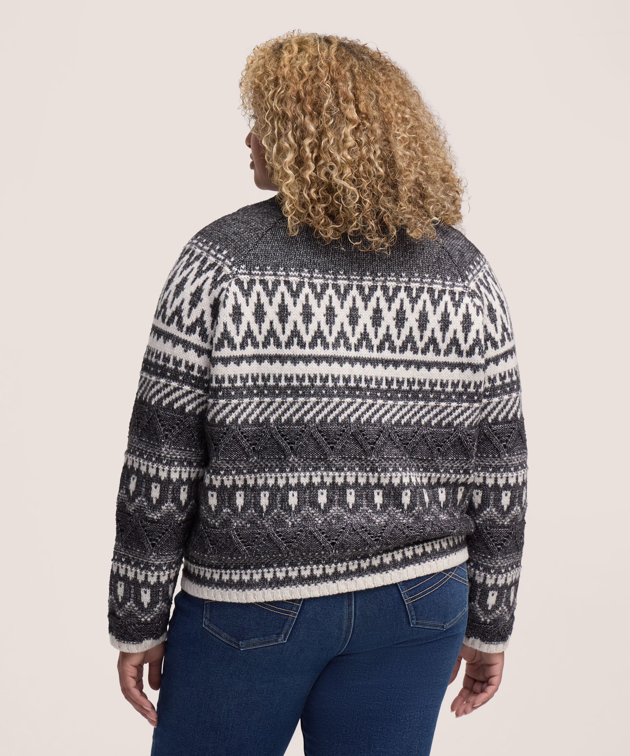 WindRiver Women's 1/4 Zip Pattern Sweater