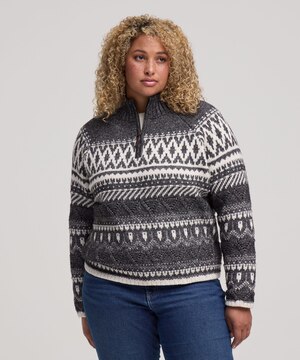 WindRiver Women's 1/4 Zip Pattern Sweater