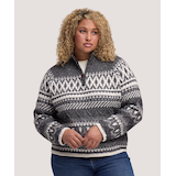 WindRiver Women's 1/4 Zip Pattern Sweater