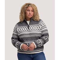 WindRiver Women's 1/4 Zip Pattern Sweater