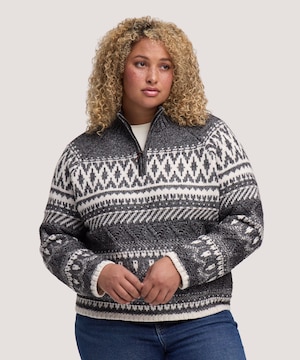 WindRiver Women's 1/4 ZipPattern Sweater
