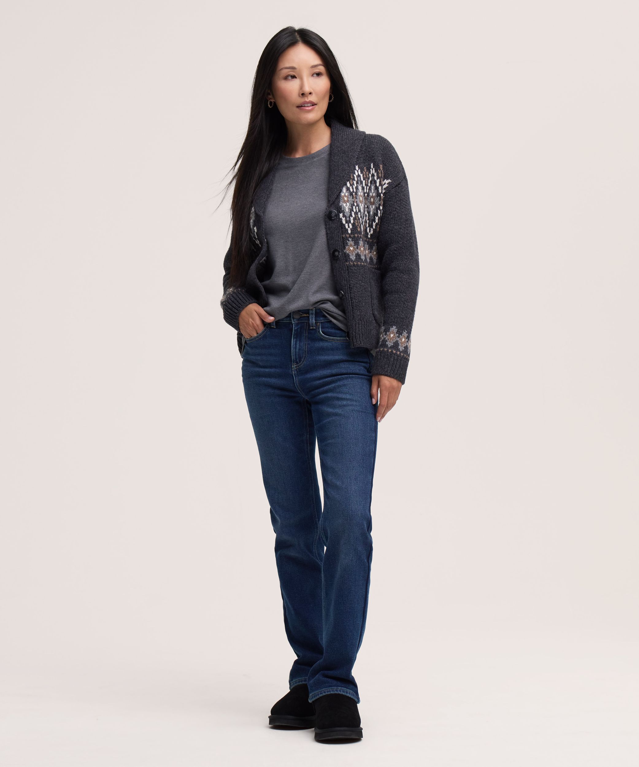 Cardigan à col châle pour femmes, WindRiver