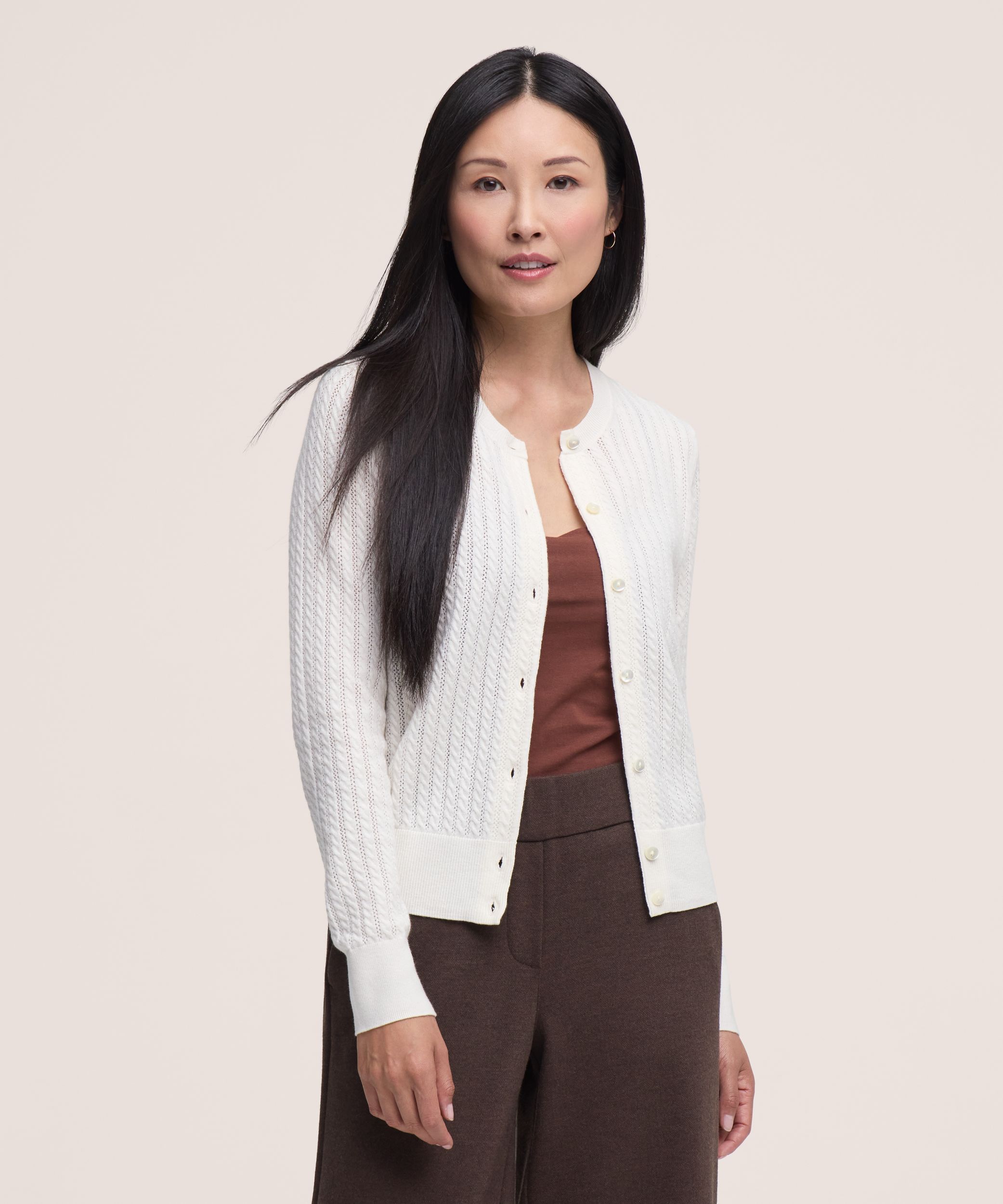 Cardigan de tous les jours à micro-torsades pour femmes, Denver Hayes