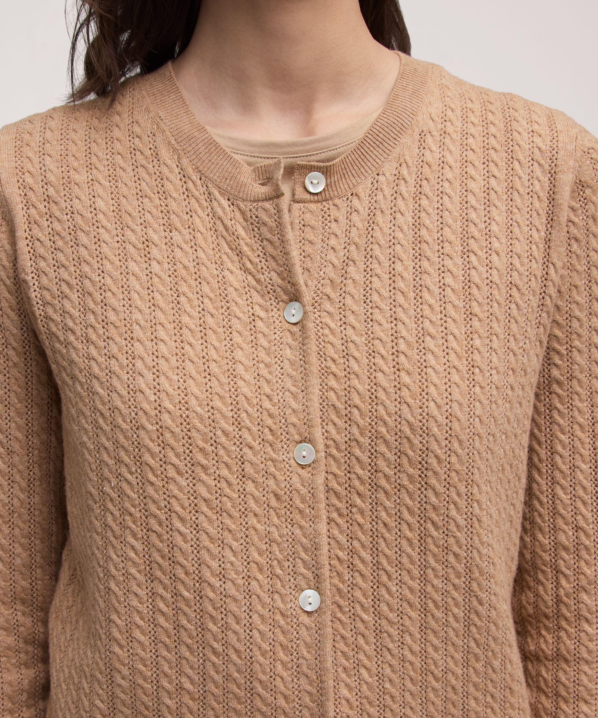Cardigan de tous les jours à micro-torsades pour femmes, Denver Hayes
