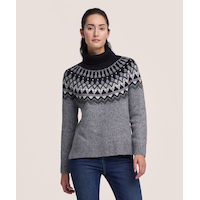 WindRiver Women's Heritage Fairisle Turtleneck Sweater
