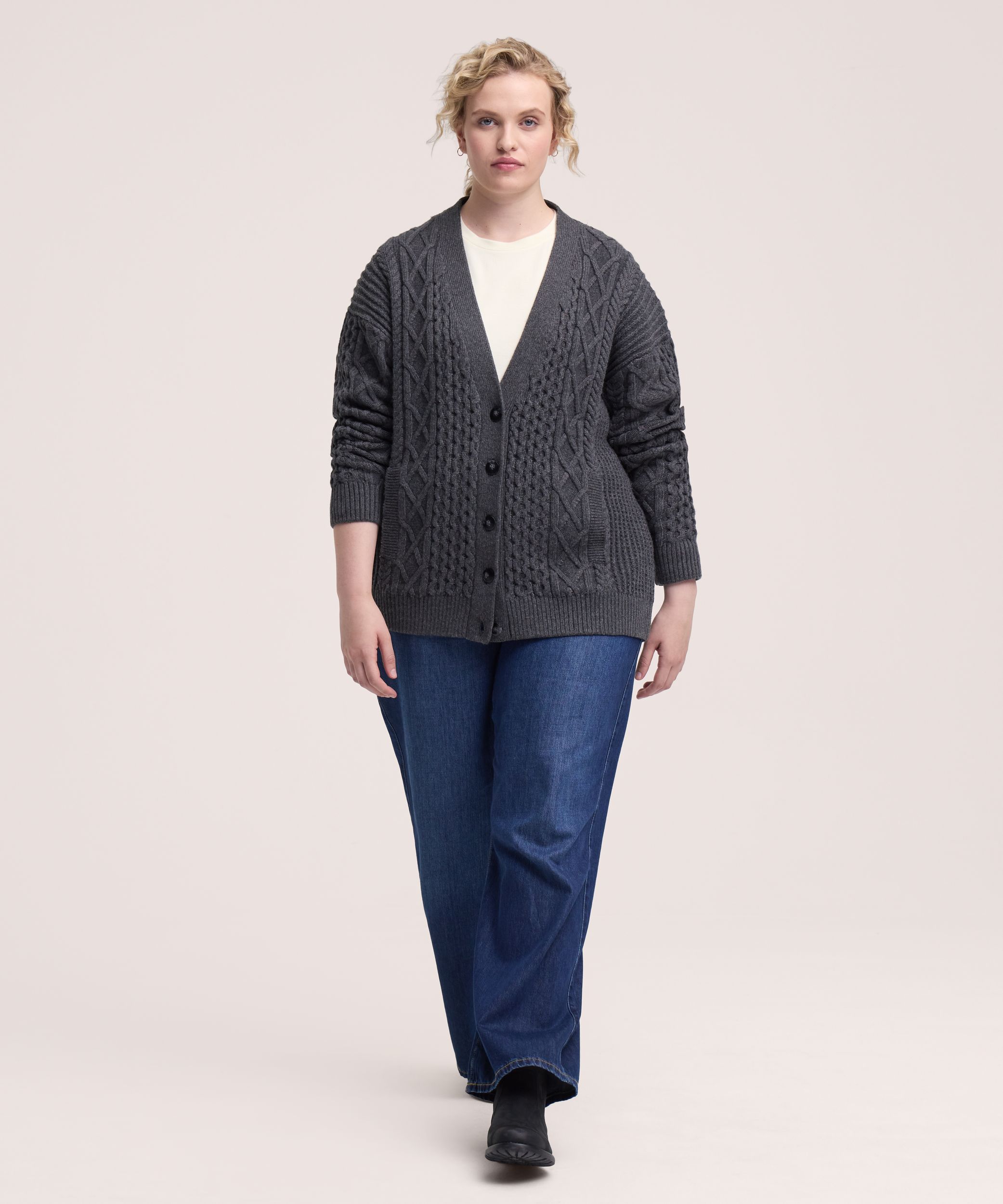 WindRiver Women's Cotton Blend Cable Cardigan