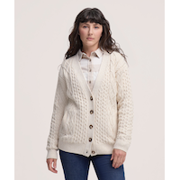 Cardigan à maille torsadée en mélange de coton pour femmes, WindRiver
