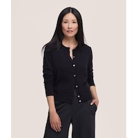 Denver Hayes Women's Everyday Cotton Short Button-Up Cardigan