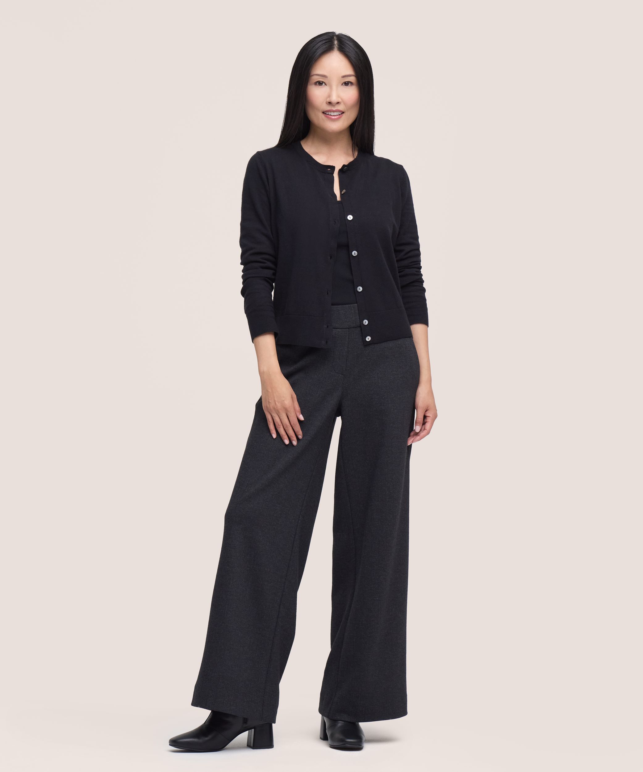 Cardigan boutonné court en coton de tous les jours pour femmes, Denver Hayes