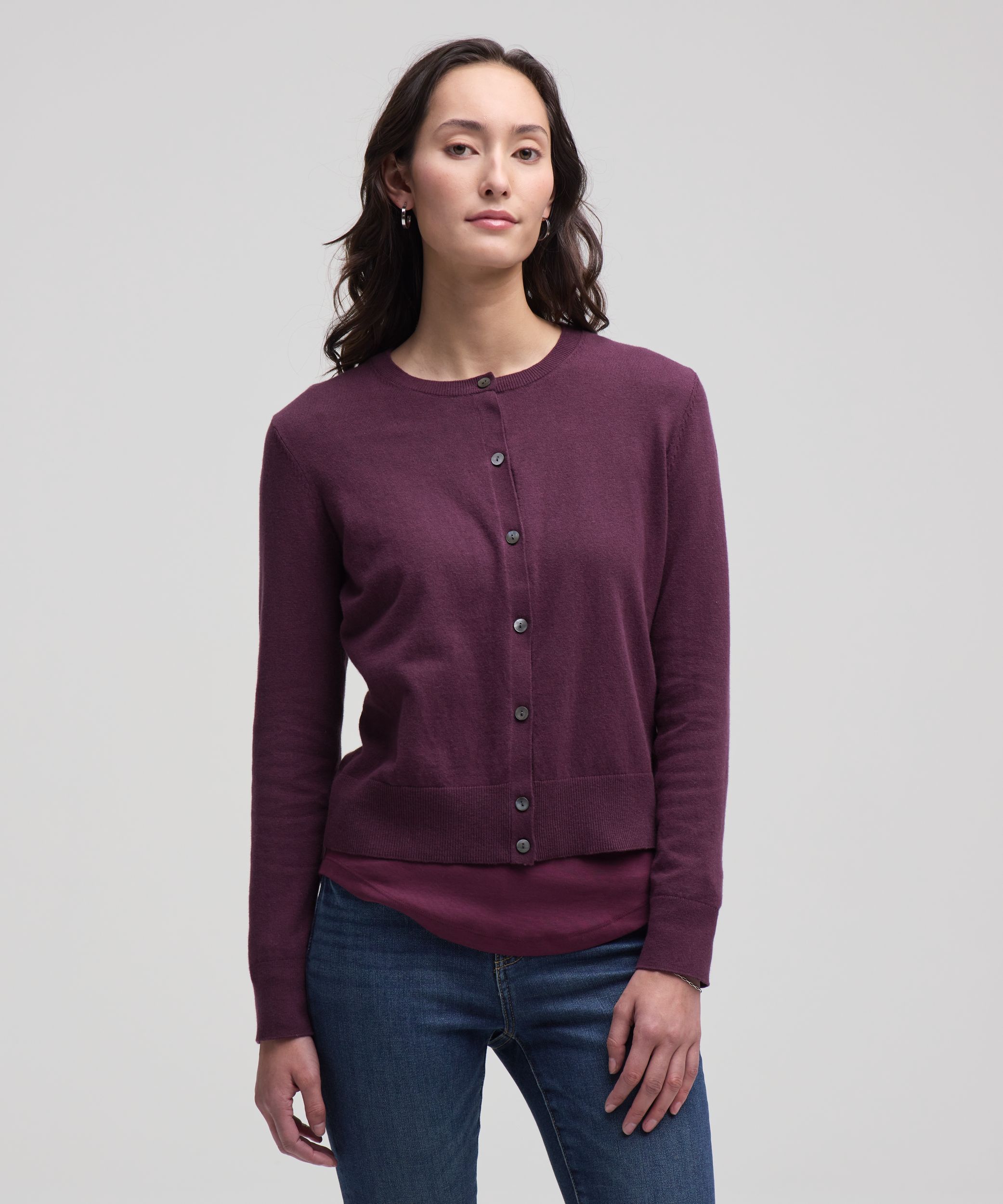 Cardigan boutonné court en coton de tous les jours pour femmes, Denver Hayes