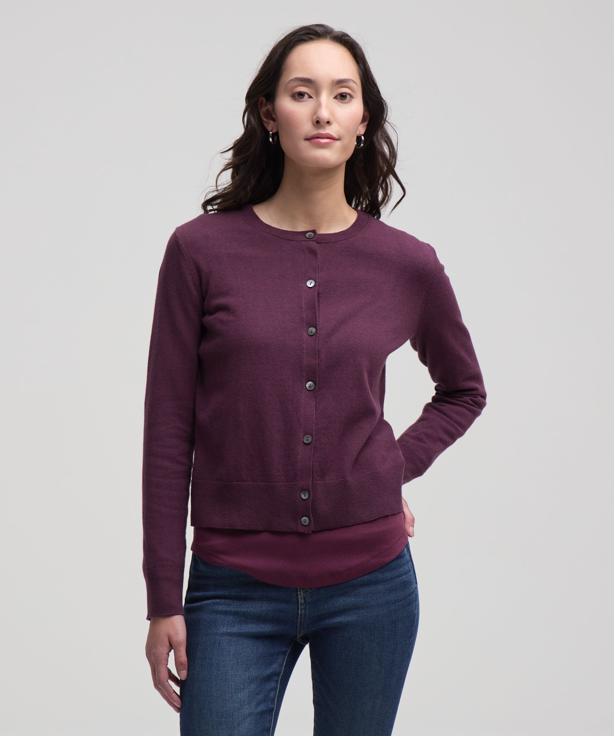 Cardigan boutonné court en coton de tous les jours pour femmes, Denver Hayes