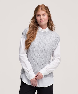 Gilet à maille torsadée pour femmes, Denver Hayes