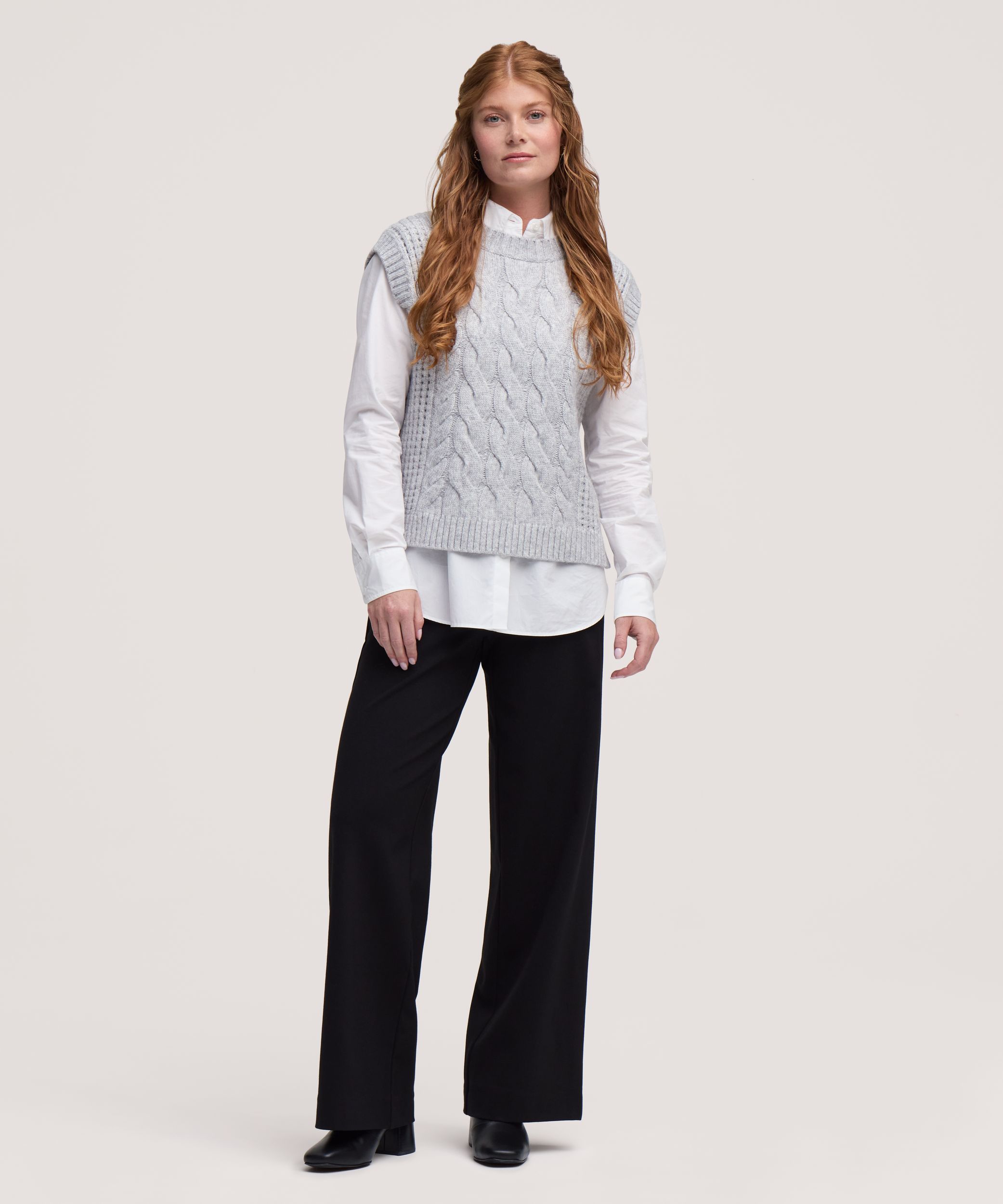 Gilet à maille torsadée pour femmes, Denver Hayes