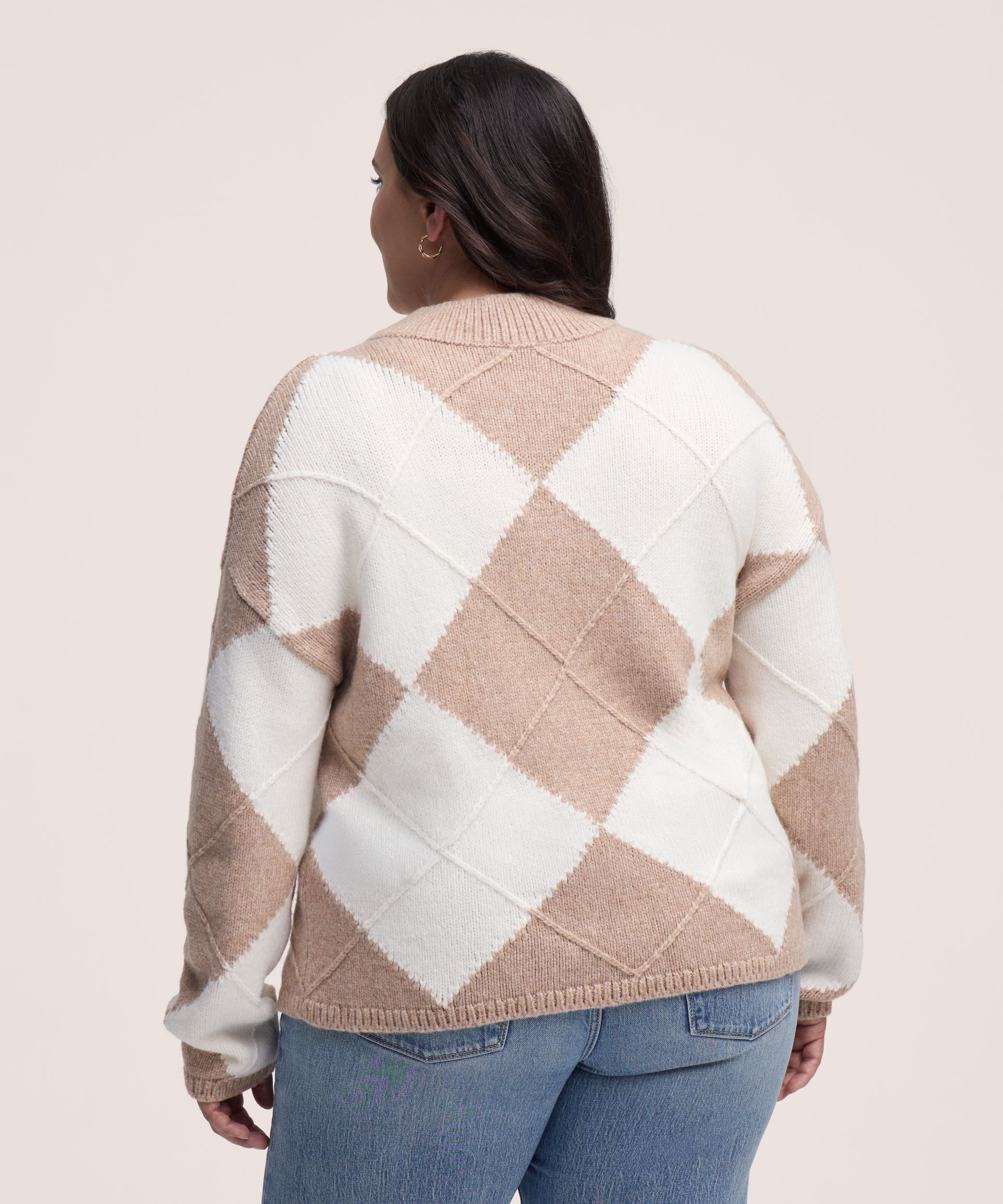Denver Hayes Women's Argyle Mock Neck Sweater
