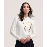 Denver Hayes Women's Sequin Bow Crewneck Sweater