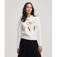 Denver Hayes Women's Sequin Bow Crewneck Sweater