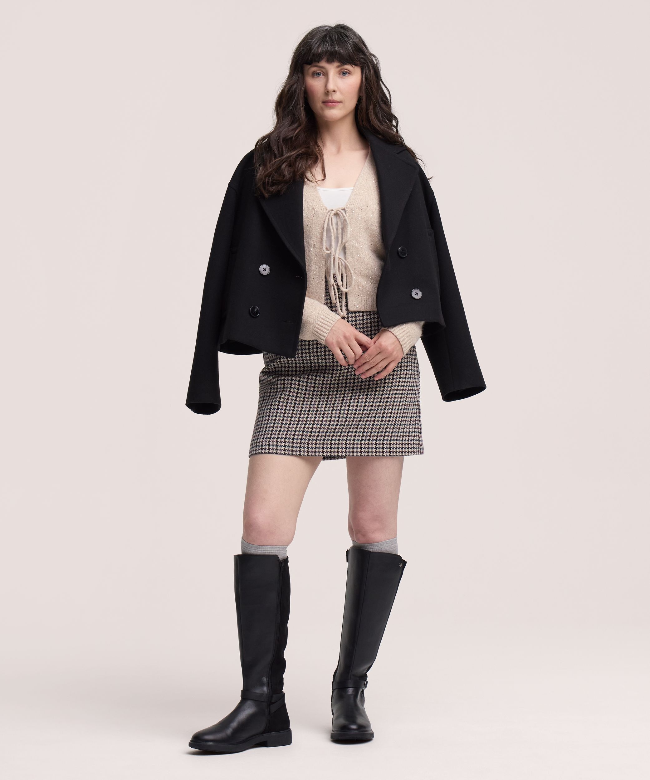 Cardigan à encolure en V noué sur le devant pour femmes, Denver Hayes