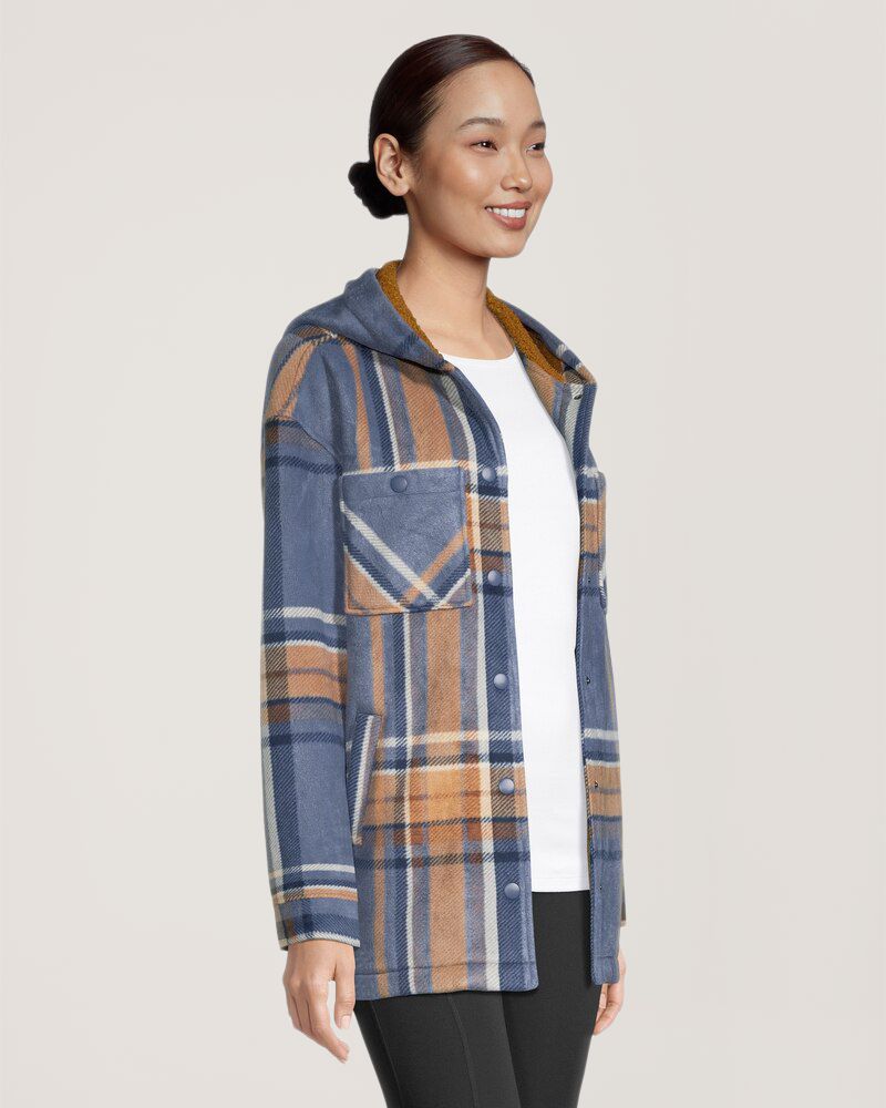 WindRiver Women's Snap Front Hooded Fleece Shacket Mark's
