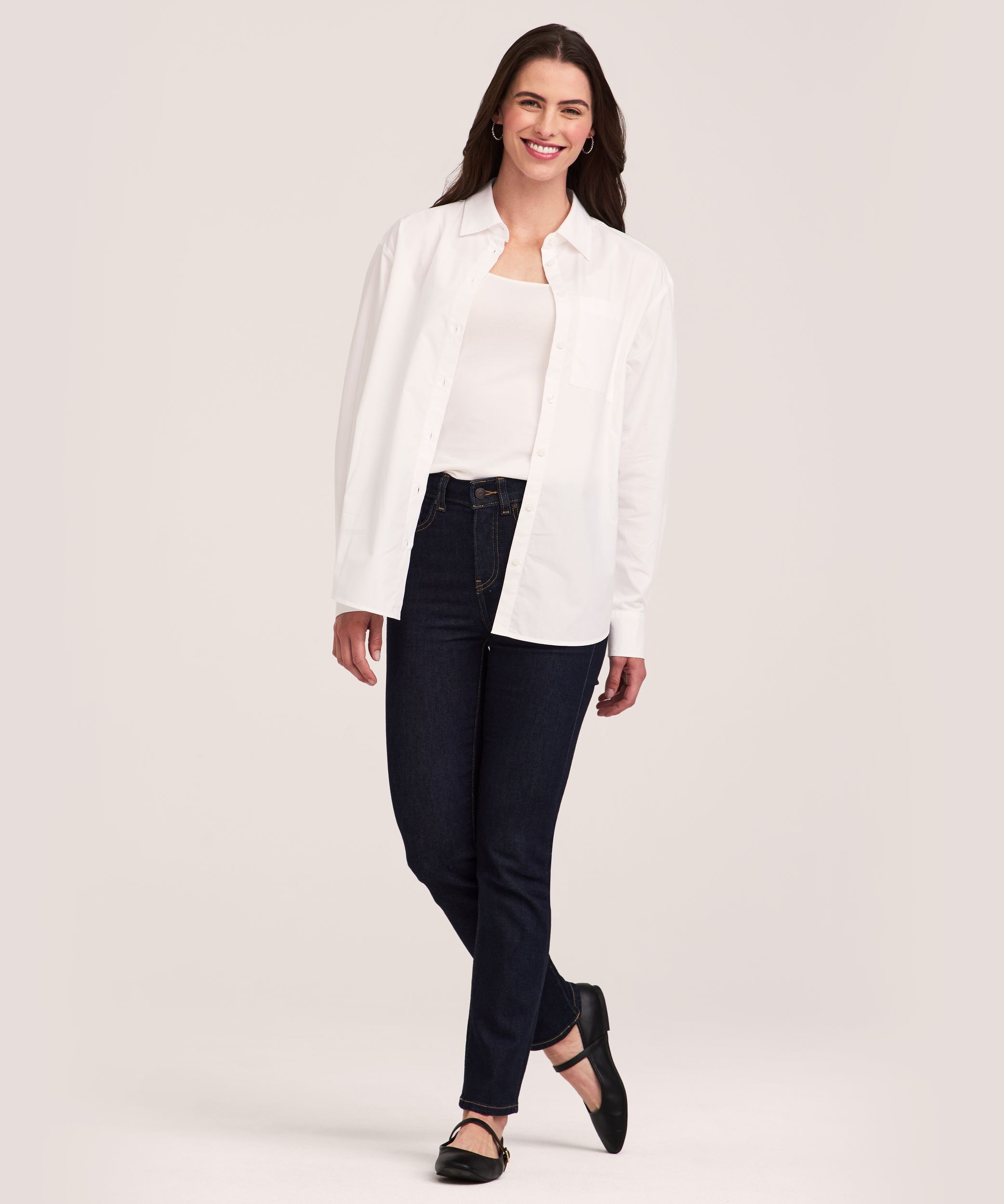 Denver Hayes Women's Oversize Button-Up Long Sleeve Shirt