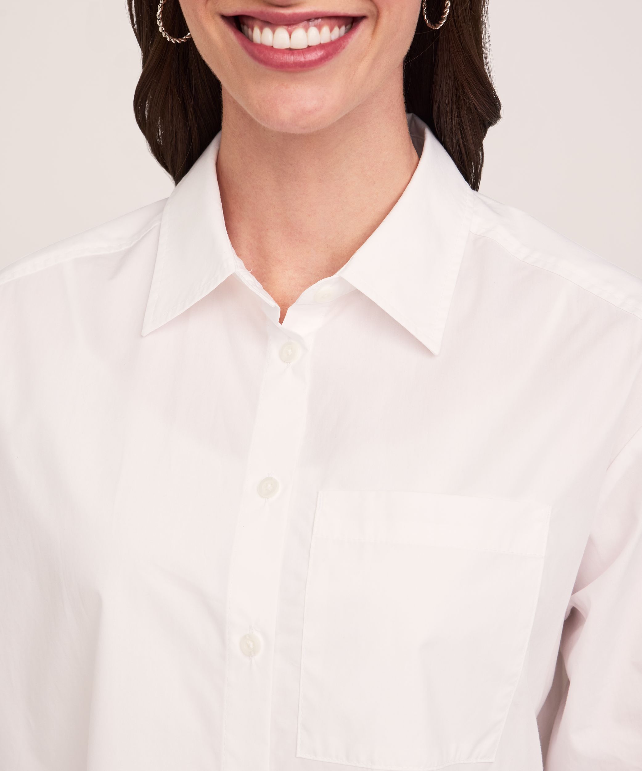 Denver Hayes Women's Oversize Button-Up Long Sleeve Shirt