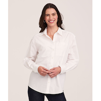 Denver Hayes Women's Oversize Button-Up Long Sleeve Shirt Front_Flat