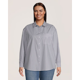 Denver Hayes Women's Oversize Button-Up Long Sleeve Shirt Front_Flat