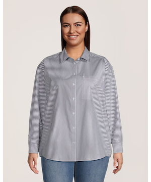 Chemise boutonnée surdimensionnée à manches longues pour femmes, Denver Hayes
