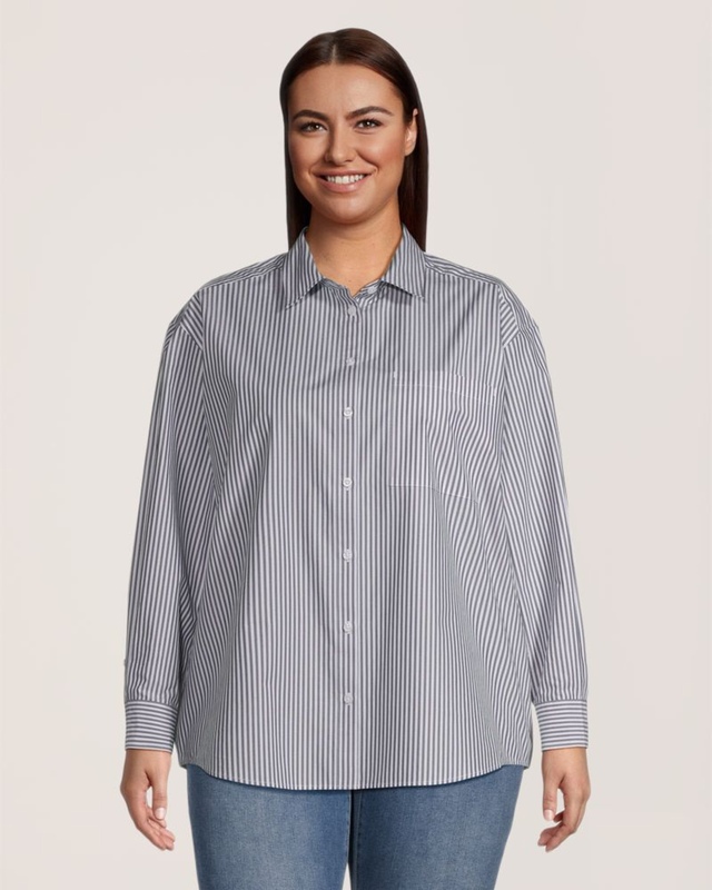 Chemise boutonnée surdimensionnée à manches longues pour femmes, Denver Hayes