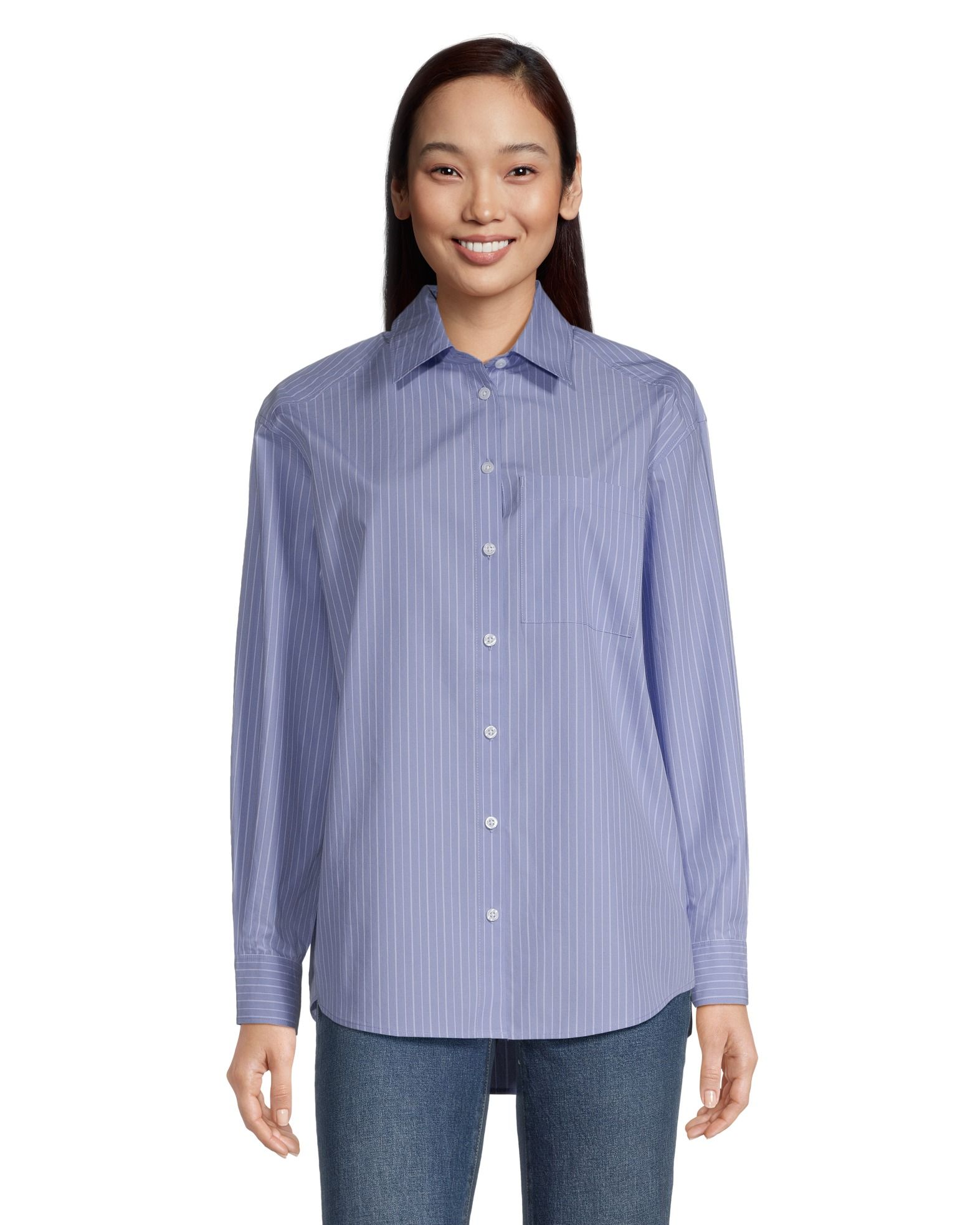 Denver Hayes Women's Oversize Button-Up Long Sleeve Shirt | Marks