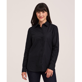 Denver Hayes Women's Long Sleeve Semi-Fitted Button-Up Shirt Front_Flat
