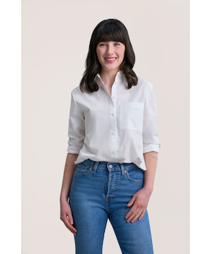 Chemise boutonnée semi-ajustée à manches longues pour femmes, Denver Hayes