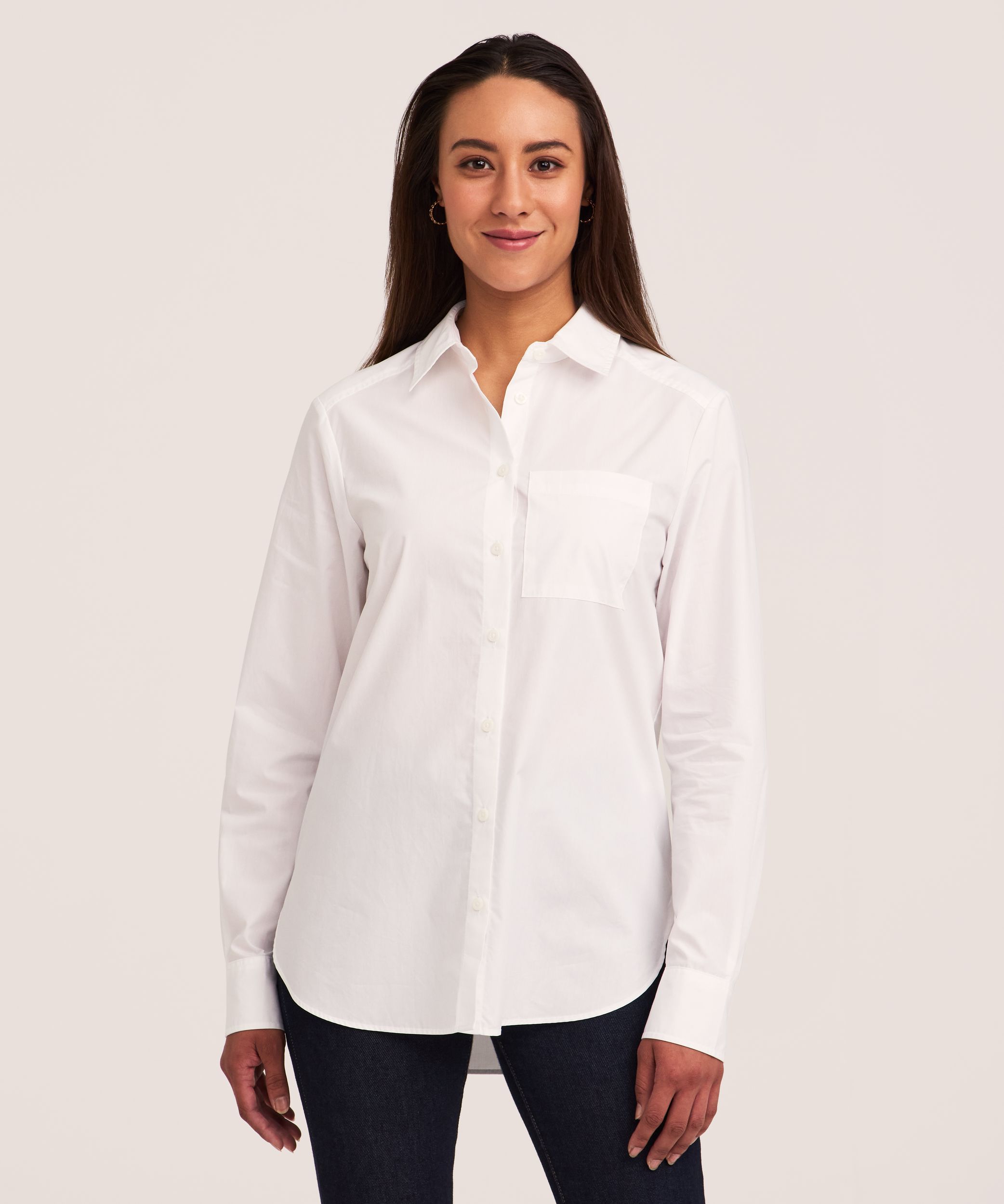 Chemise boutonnée semi-ajustée à manches longues pour femmes, Denver Hayes