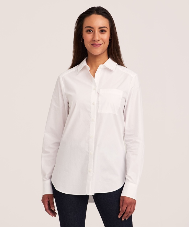 Denver Hayes Women's Long Sleeve Semi-Fitted Button-Up Shirt
